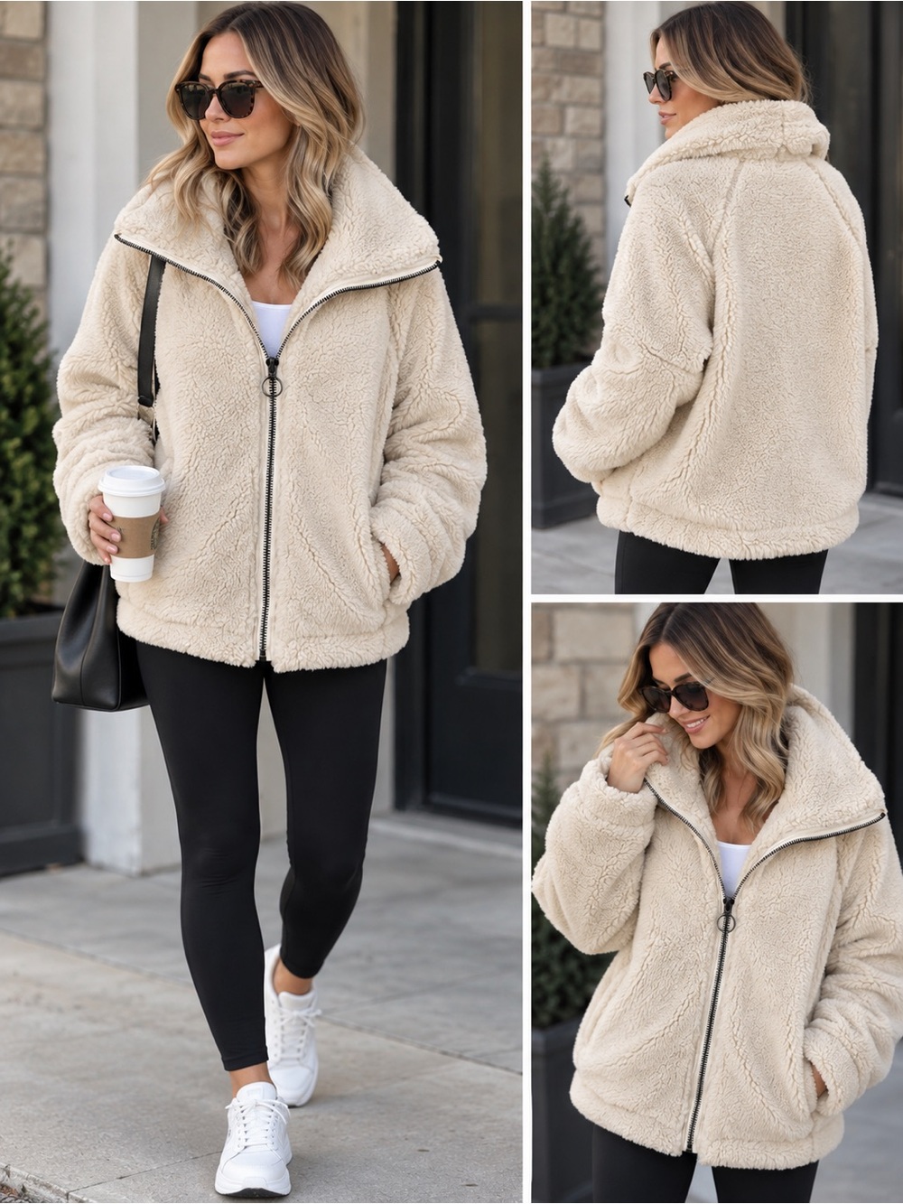Free People Raya Cozy Coat Furry Fleece Oversized Zip Side Pockets
Ivory Size XS